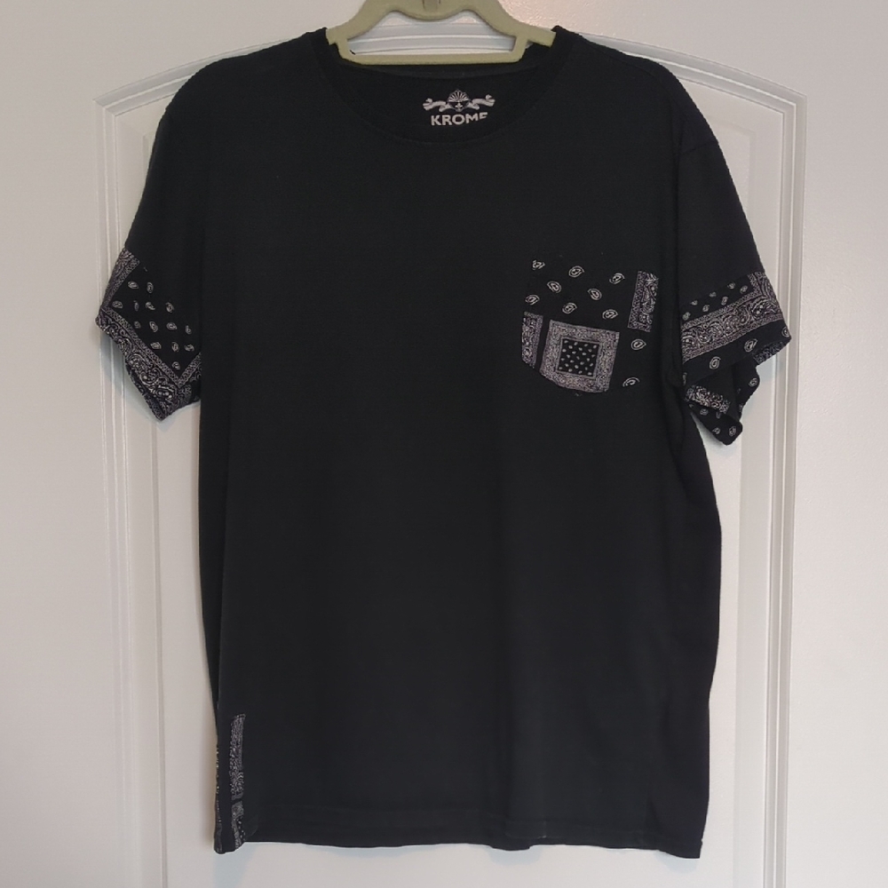 Black Bandana Print Shirt